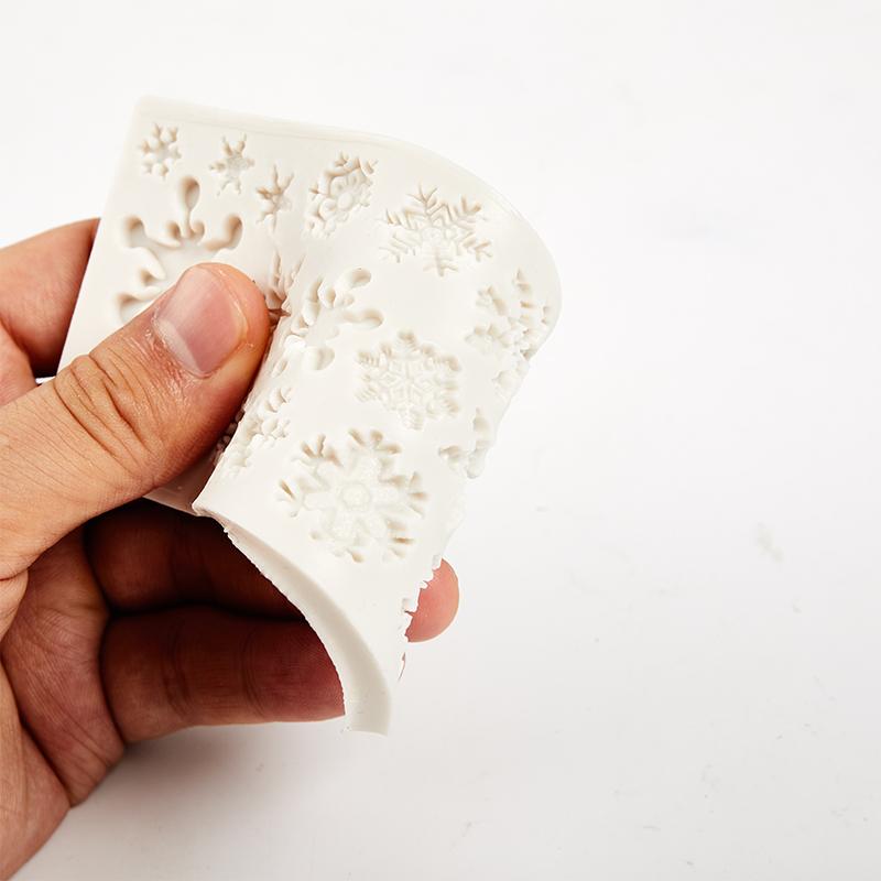 Christmas Snowflake Silicone Fondant Mold Cake Decorating Border Baking Mould 3D