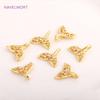 Trendy Inlaid Zircon Hollow Fishtail Pendants For Necklace Making Fittings Brass Metal Gold Color Fishtail Charms Wholesale
