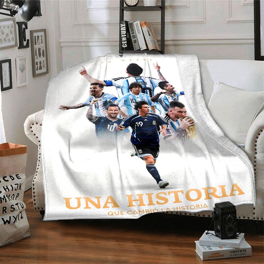 Football Messi Blanket Warmthful Decor Perfect for Office Chair Sofa Office for All Seasons Warmthful Decor Ideal Gift For Birthday Valentine'S Day