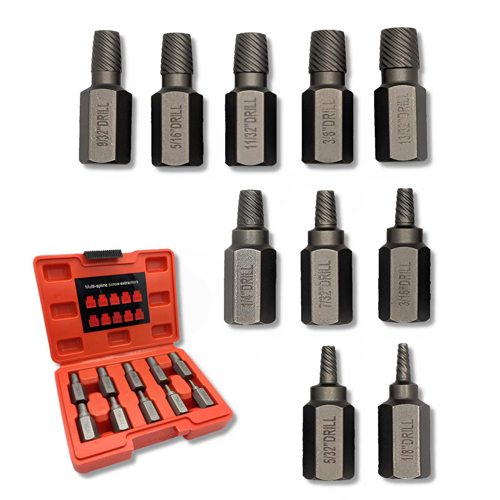 

Solunaterra Stripped Hex Bolt Removal Bits, Stripped Screw Removal Tool, 10-Piece Set, Storage Box Included
