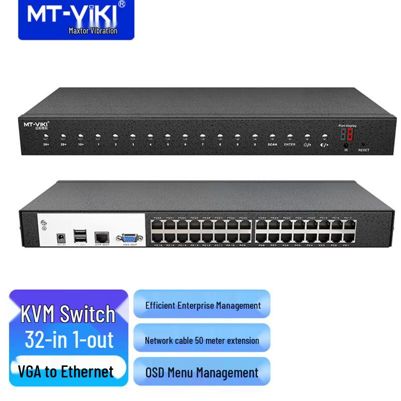 MT-viki 32-портовый цифровой KVM-переключатель с удаленным расширением