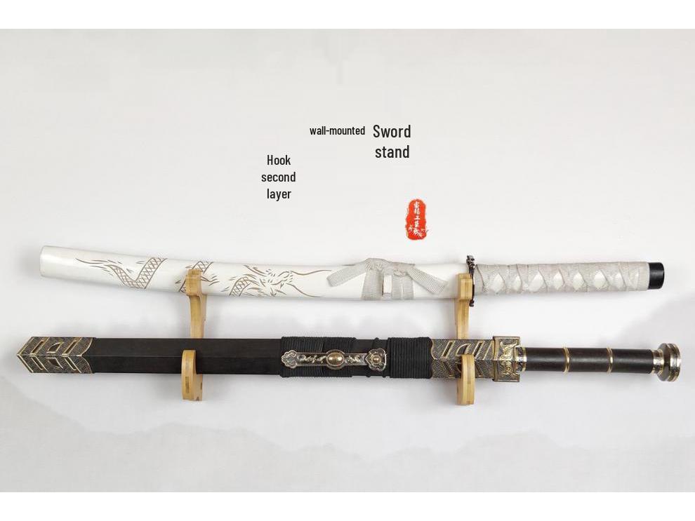 Adjustable Wall-Mounted Rack for Swords, Knives, and Musical Instruments