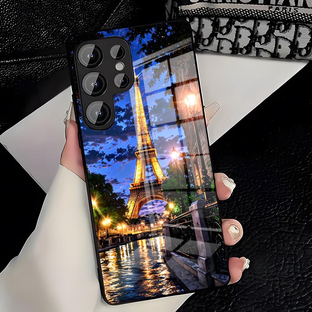 

Чехол для телефона Paris Eiffel Tower для Samsung S26 S25 Plus S20 S20 Plus S22 Ultra S23 FE S21 Plus S21 Ultra Стеклянная крышка Samsung S21 Plus