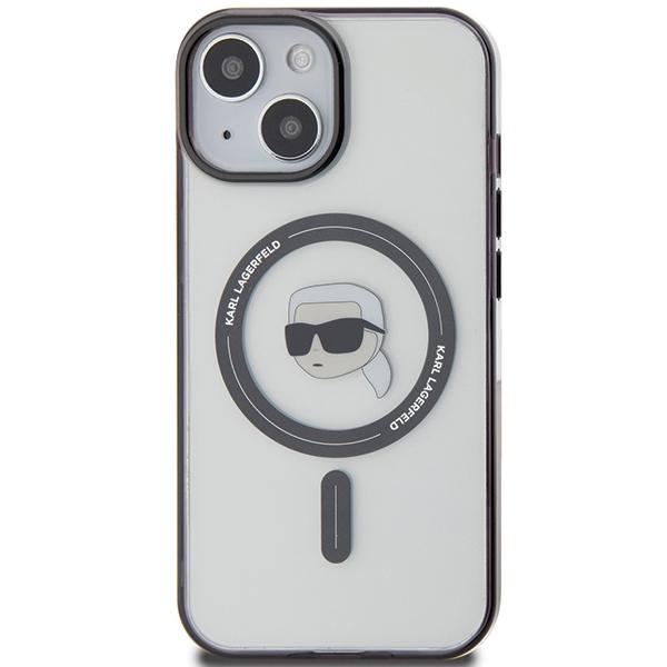 Karl Lagerfeld KLHMP15SHKHNOTK iPhone 15 / 14 / 13 6.1" Transparent Hardcase IML Karl`s Head MagSafe