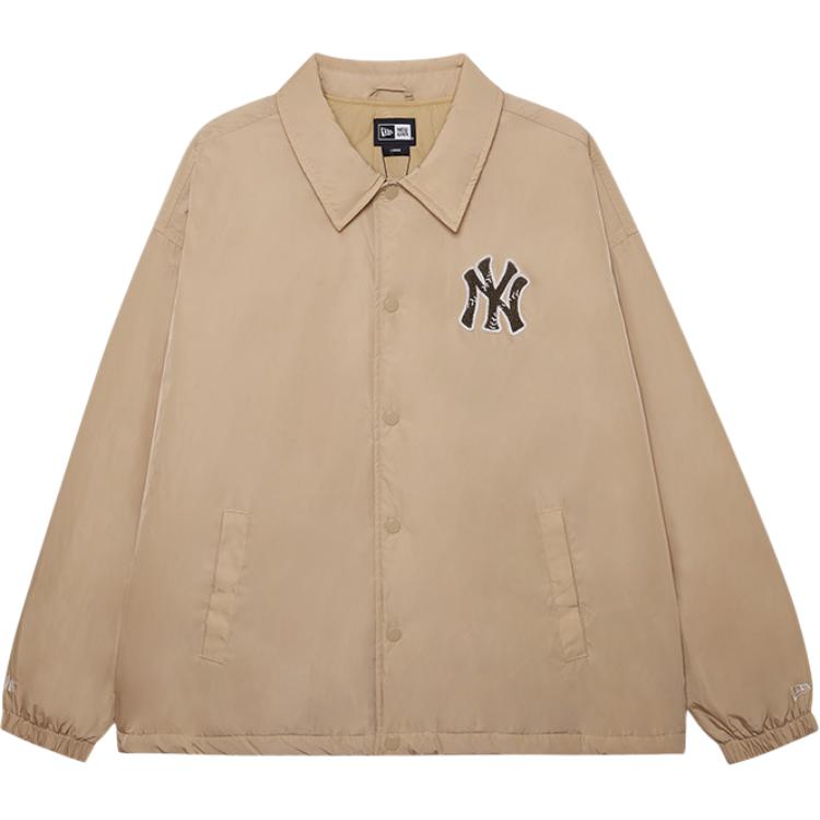 New Era FW24 MLB Vintage Academy Club Series Loose Fit Button-Up Warm Long Sleeve Cotton Jacket Unisex Jackets Khaki 14385114