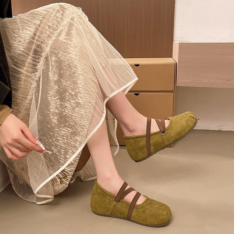 Thick-soled inner height-increasing Birkenstocks women's new spring and autumn retro all-inclusive one-pedal Loafu Doudou single shoes