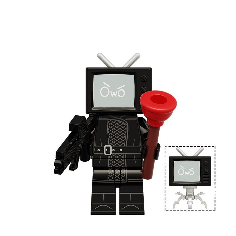 Toilettenmann Überwachungsfernseher Zusammengebaute Bausteine Spielzeug DIY Kunststoff ABS Material Kleine Partikelblöcke 0-38 Stück Nettogewicht 0,01 kg