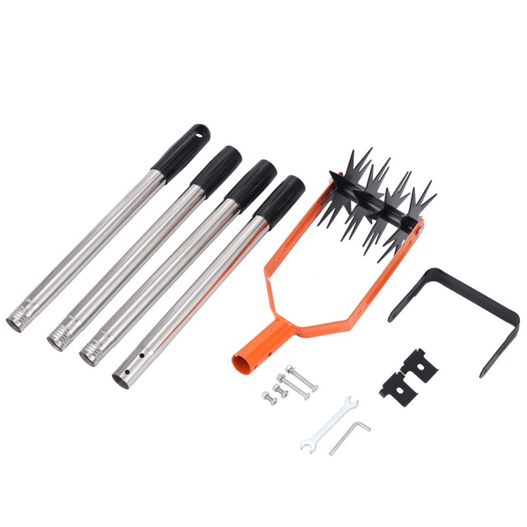 Rotary Cultivator Garden Lawn Ripper,Adjustable Gardening Rotary Tiller and Hand-Held Garden Cultivator Tool Soil Plowing Tool