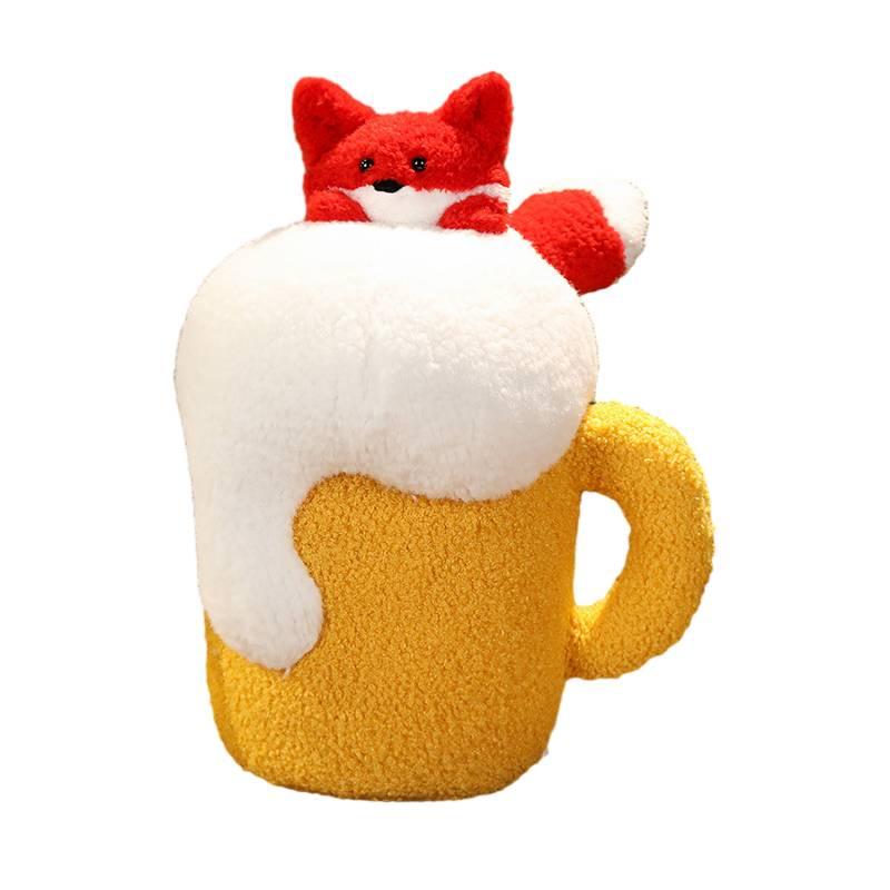 Забавная плюшевая подушка в виде пива, креативная плюшевая игрушка в виде коровы с пивом, веселый подарок на день рождения