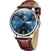 Xqiyi Men S Watch Waterproof caSual Analog Brown Leather Band buSineSS Quartz
