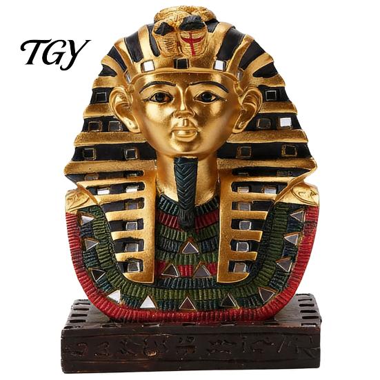 Dekorative Menschengesichtsskulptur Ägyptische Sphinx Statue Harzornament, Retro Antike Figur, Klassisches Künstlerisches Ambiente Dekorationsstück Skulptur,