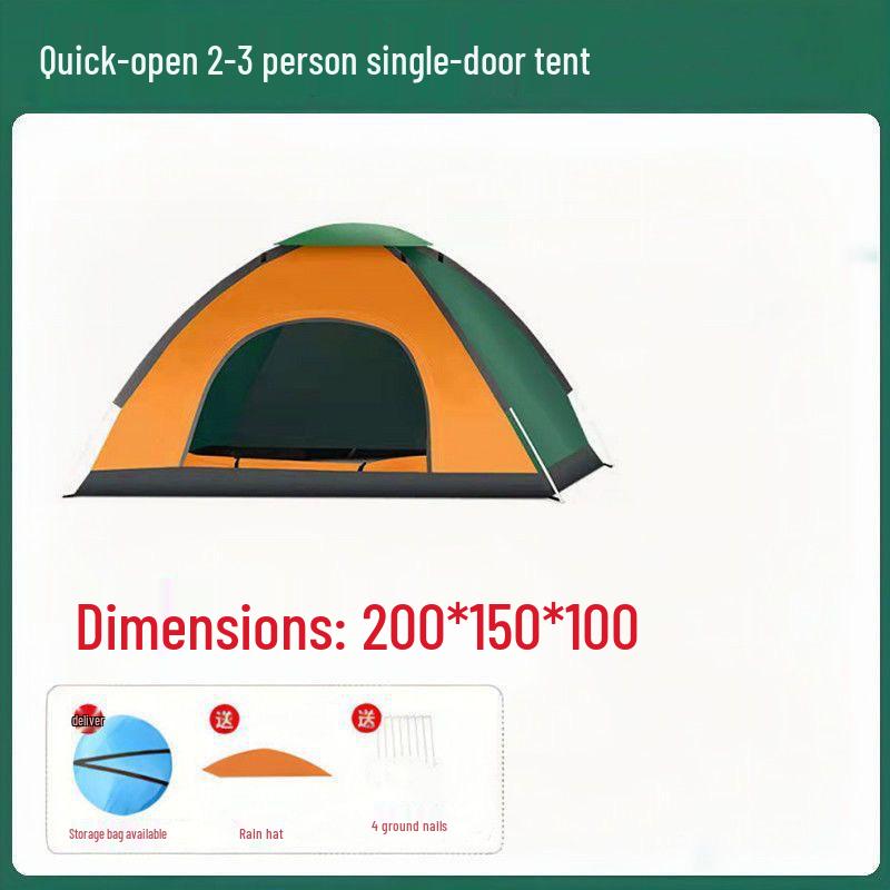 Waterproof Automatic Folding Camping Tent for 1-2 Persons with Sun Protection & Mosquito Repellent