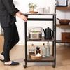Fuji Boeki Stovetop Kitchen Rack Width x 41 x Height Black Brown Sliding Shelf Storage Range Wagon with Casters 15423 51.5 89.5cm
