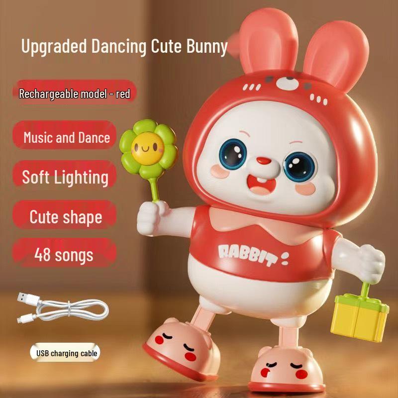 48-Song Singing & Dancing Baby Rabbit Toy for Head Lifting Training