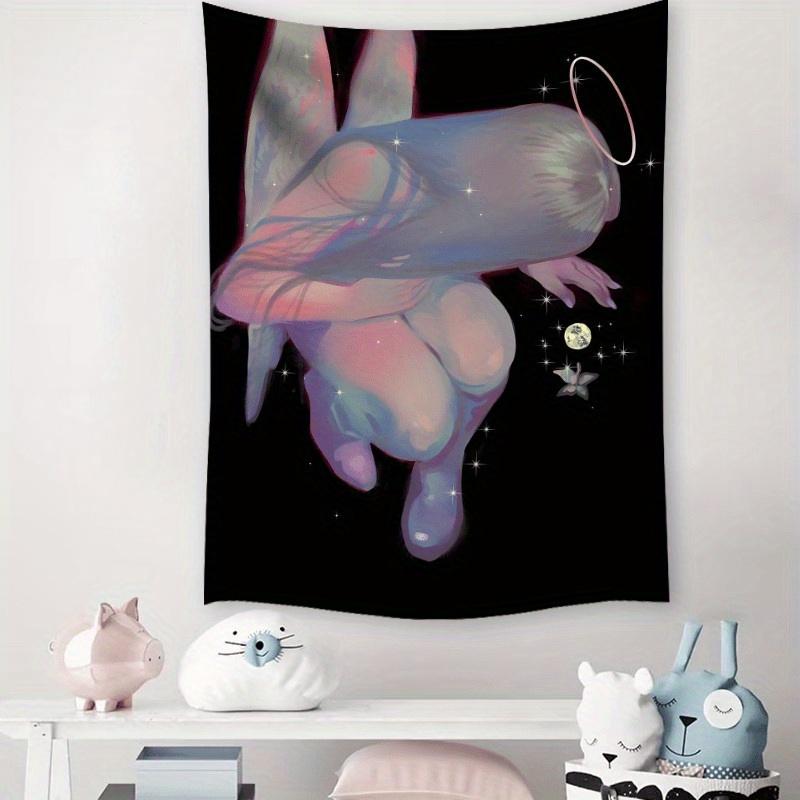Dreamy Angel Tapestry Starry Sky Wings Art Wall Cloth Study Living Room Background Wall Room Decoration