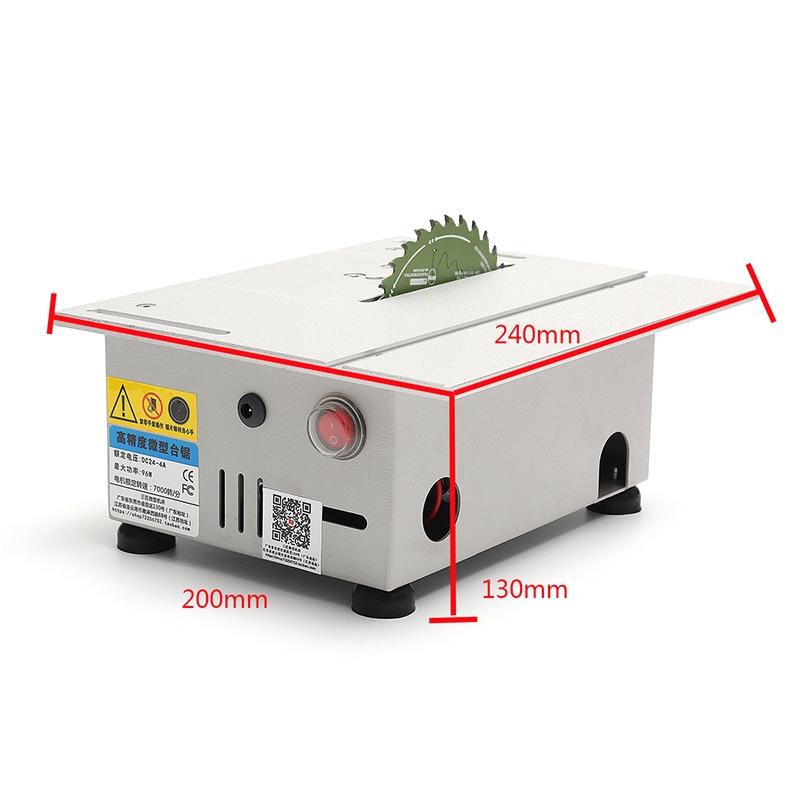 DC12-24V Small Table Saw Blade DIY Woodworking Cutting Machine Cutting Electric Saw Tool with Power Adapter
