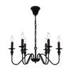 Chandelier Stylish Black 6 Lights LED Compatible E12 Pendant Light Retro Ceiling Light Interior Ceiling Light Lighting Fixture No Remote Control