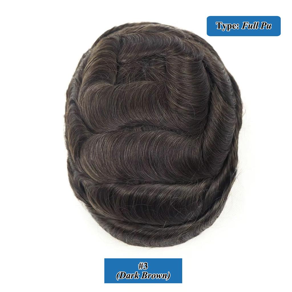 Toupee For Men Ultra-Thin Skin Microskin Male Hair Prosthesis Premier Toupee for Men Men's Wig 100% Natural Human Hair