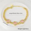 New Light Luxury Micro-inlaid Zircon Geometric Love Color Zircon Pendant Bracelet for Women