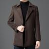 2025 Winter Men's Fashion Wool Coat, Double-Sided with Suit Collar, White Goose Down, Trendy Warm Outerwear