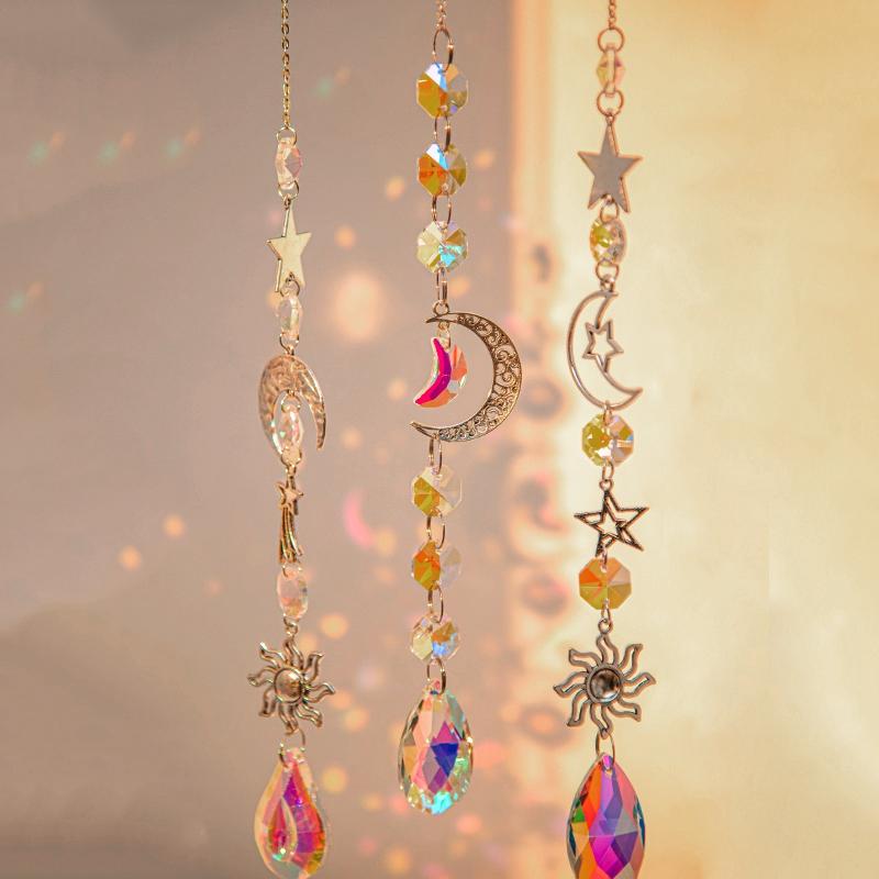 Windows Sun Catchers Crystal Wind Chimes Sun Catchers Hanging Decoration Crystal Pendant Wind Chimes for Home Garden Decoration