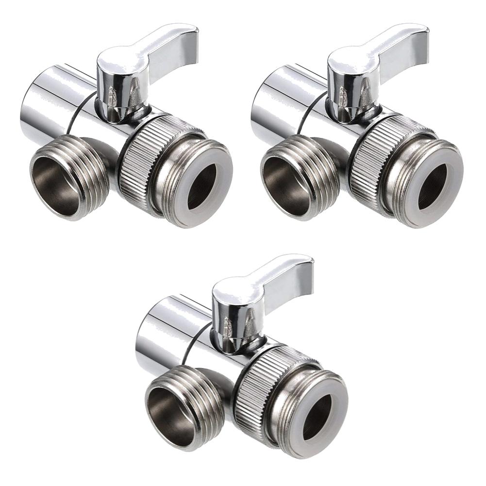 3 Way Sink Splitter Diverter Valve Leak-Proof Faucet Connector Splitter Copper Faucets Water Separator for Shower/Sink/Washbasin