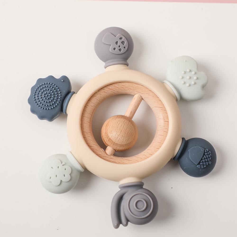 1Pc Baby Ratter Toys Wooden Teether Crochet Animals Bpa Free Rattle Toy Newborn Amigurumi Teether Baby Rattles Gifts For Newborn
