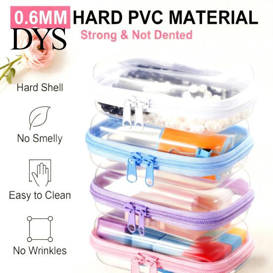 Earphone Cable Carrying Case Clear Zipper Storage Bag, Durable Hard Shell Portable Case, Pill Box for Travel Dustproof Container, Headphones Pills And