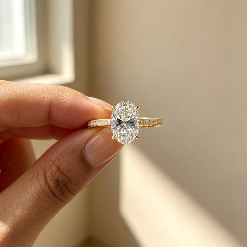 925er Sterlingsilber für Damen Oval Glänzend Zirkonia Exquisiter Ring Einfach Dame Hochzeit Verlobungsparty Heißer Verkauf Feiner Schmuck