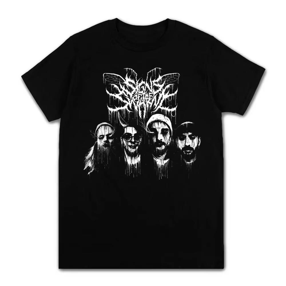 Vintage Deathcore T ShirtSigns of The Swarm Graphic Print Short Sleeve Fashion Casual Streetwear Unisex EU Size T Shirt