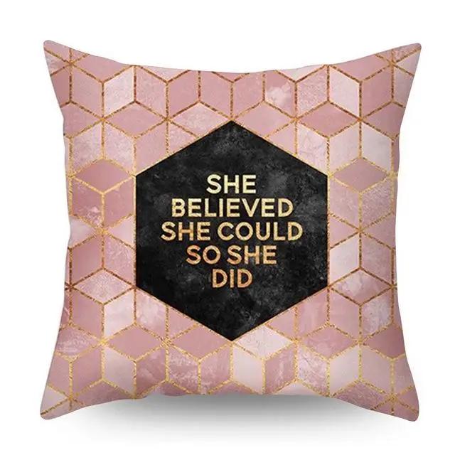 Decorative Pillowcase Rose Gold Geometric Pineapple Glitter Polyester Sofa Cushion Cover Home Furnishings