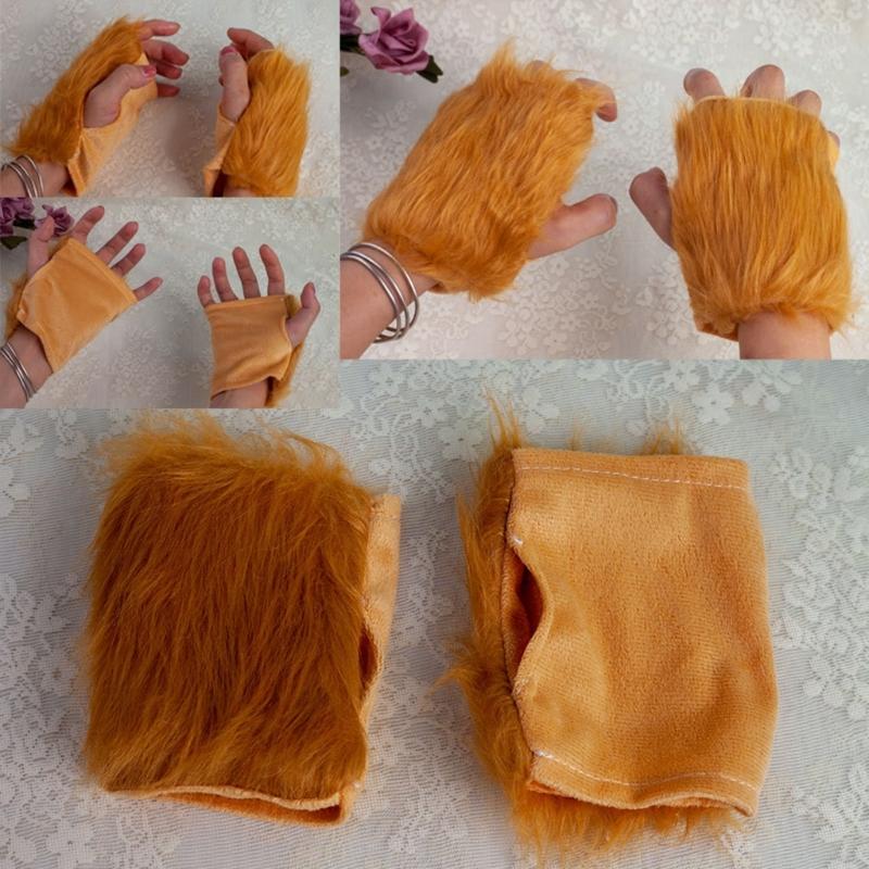 Animal Ears Headband Bowtie Tail Tutu Glove Plush Lion Costume Birthday Party Christmas Halloween Cosplay Costumes Props
