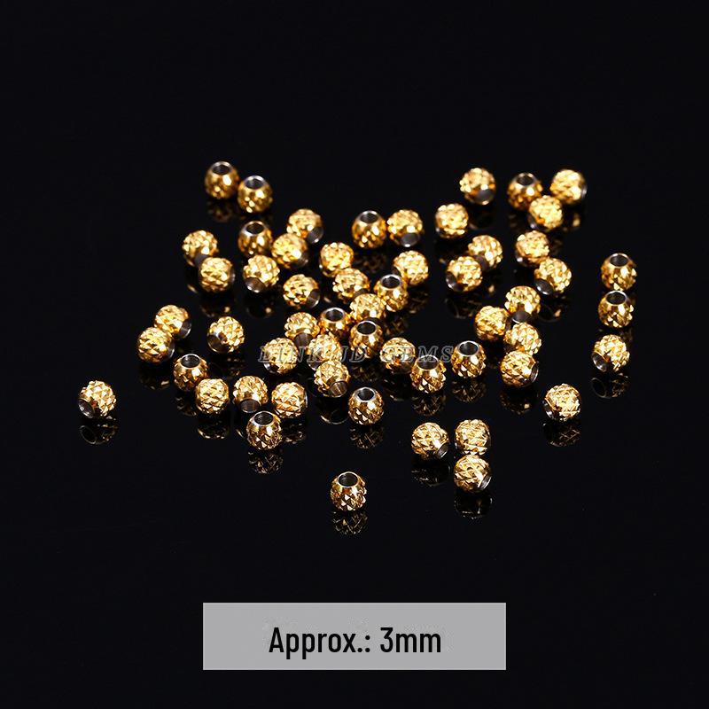 Jingde Stainless Steel Hammer Bamboo Tube Spacer Beads & O Buckle DIY Jewelry Accessories.