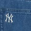 Jeans Jeans Feminino com Estampa de Letras MLB Perna Larga Caimento Solto Emagrecedor 3FDPV0261-50INS