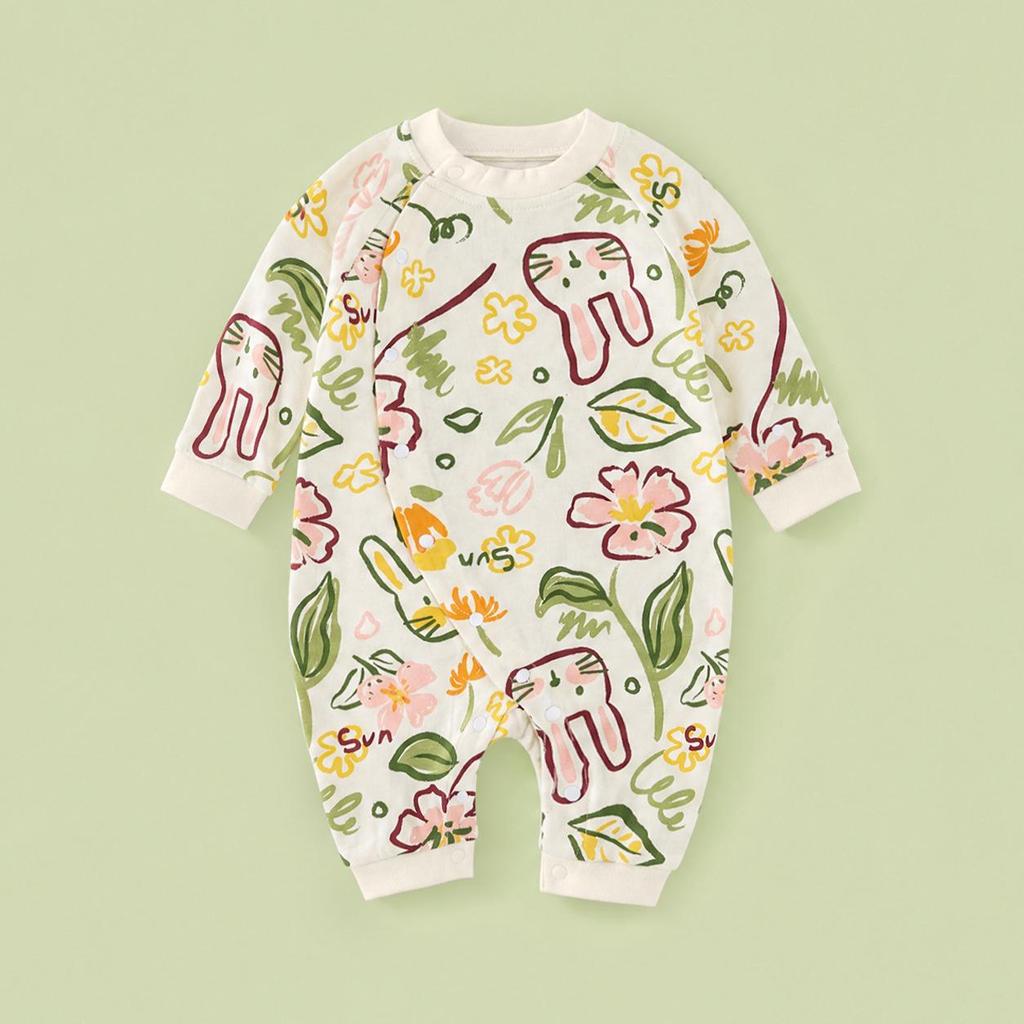 Unisex Cotton Baby Romper - Spring/Autumn Cartoon Onesie for Newborns