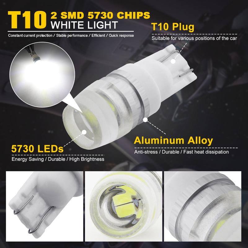 10/20Pcs T10 1W High Power W5W White 194 168 192 Super Bright Auto Led Car Wedge Auto Lamp DC 12V High PowerT10 Wedge LED Bulb