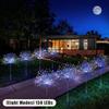 Lumină solară cu foc de artificii cu LED pentru decorarea în aer liber a grădinii Lumină a căii de gazon pentru curte, petrecere, nuntă de Crăciun