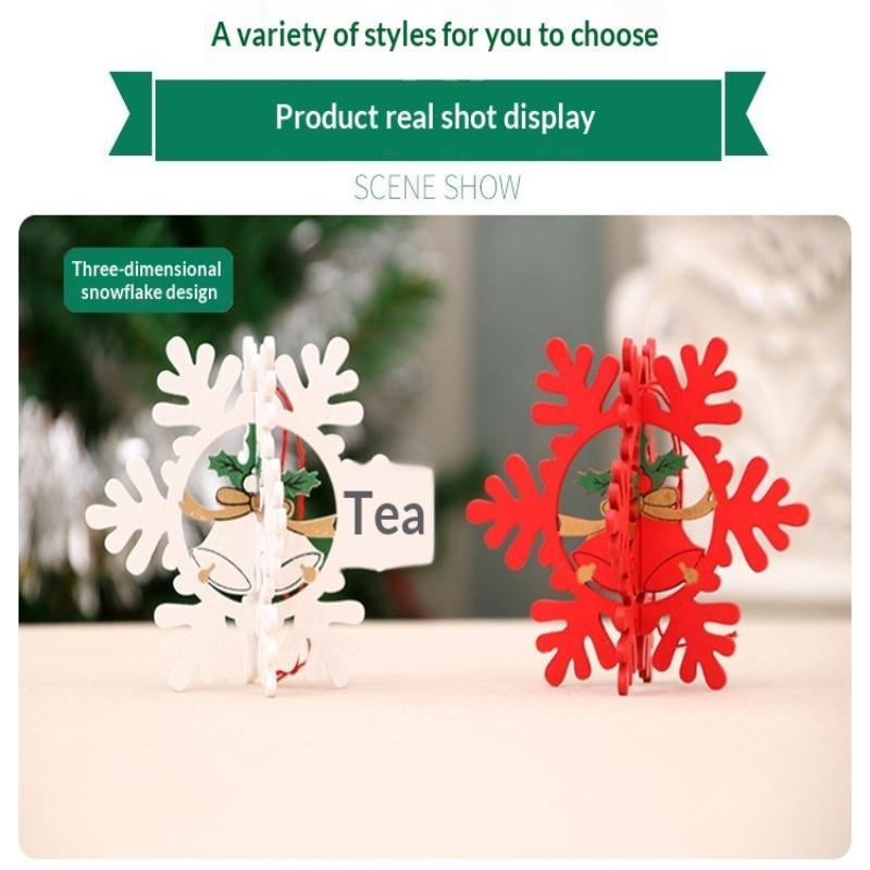 Wooden Christmas Hanging Ornaments 3D Hollow Design Cute Patterns For Home Party Holiday Decor