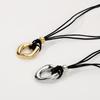 Tooxika Personality Design Irregular Circle Pendant Necklace Simple Knot Tie Rope Necklace