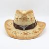 Cowboy Hat Men'S And Women'S Outdoor Shading Breathable Hollow Straw Hat Summer Vacation Beach Hat