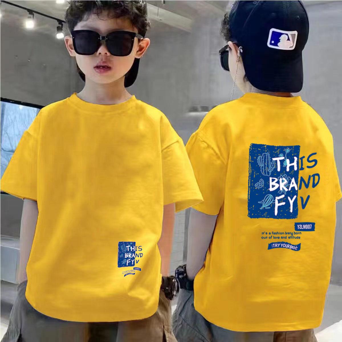 

Summer Kids Clothes Streetwear Print T Shirt Short Sleeve Tops Boy Cotton Tees O-Neck Cool Children Fashion Blouse 90