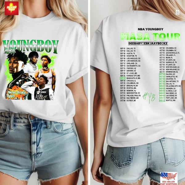 New Arrival NBA Youngboy Masa 2025 Tour Graphic Tee, Rap Hip Hop Music T-Shirt Unisex T-Shirt Graphic Tee XXXXL