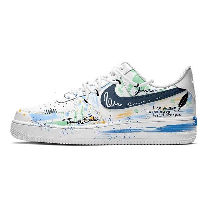 Nike Air Force 1 Artistic Conception Synthetic Leather Cushioning Abrasion Resistant Slip Resistant Low top CW2288-111(Team1727-)