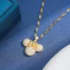 Titanium Steel Light Luxury Full Diamond Mouse Necklace, Earrings & Ring Set - Versatile Women's Clavicle Chain