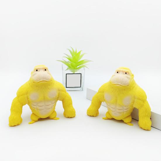Yellow Orangutan Squeeze Toy Anxiety Stress Relief Gorilla Pinch Sensory Toy Teens Adults Soft TPR Calming Animal Fidget Toy