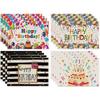 1PC New Birthday Theme Placemats Linen Happy Cake Balloon Printed Insulation Mats Home Dining Room Decorative Table Mats