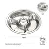 Maxcook (Maxcook) 304 Stainless Steel Divided Lunch Tray, Fast Food Plate, Student Meal Box, Four Compartments, Thickened And Enlarged, 25cm MCFT803