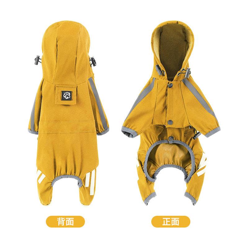 New Traction Dog Four-legged Raincoat Waterproof Large Medium and Small Dog Pet Rainy Day Going Out Clothes Pet Products