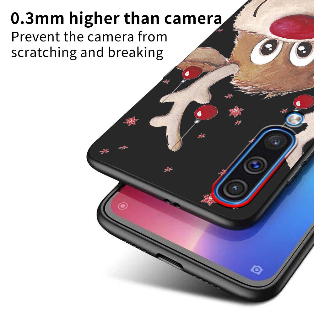 Jul Nyttår Gaver Elg Snø Deksel for Samsung Galaxy A50 A10 A70 A30 A20e A40 A20s A10s A10e A90 5G Mykt Svart Telefondeksel