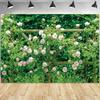 Lush Floral Rose Garden Tapestry Wall Hanging Canvas Print Vintage Cottage Decor Nursery Room Backdrop Waterproof Botanical Art
